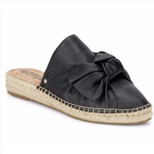 Sam Edelman Black Leather Bow Espadrille